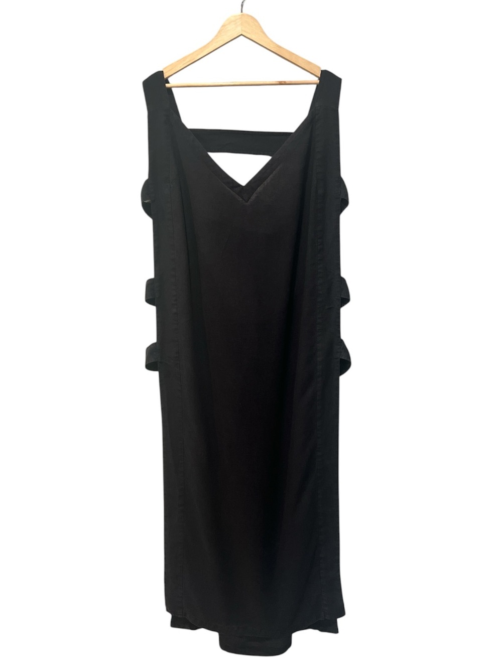 Anthropologie The Levina wide-strap open-side black maxi dress cover-up XL - Picture 3 of 6